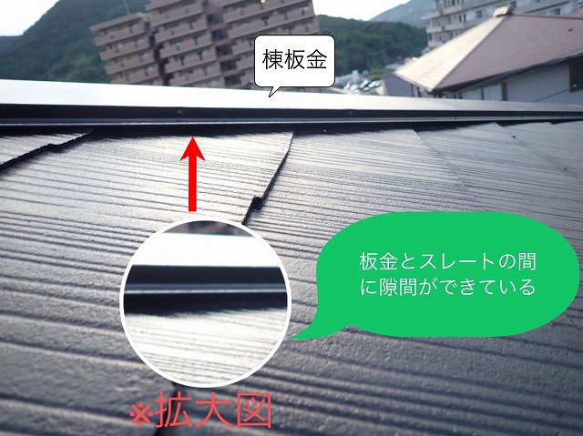 棟板金の浮き