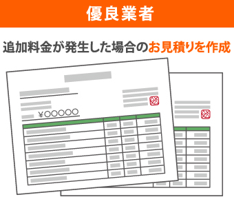 事前に追加料金のお見積りも出す優良業者